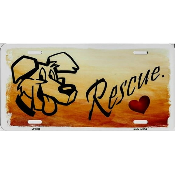 Love Rescue Dogs Metal License Plate