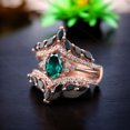 thumbnail image 5 of SHREENATHJEWELRY 8x6MM / 2Ct Vintage Emerald Wedding Ring Set- Onyx Proposal Enhancer Ring Set Opal Proposal Women Jewelry Anniversary Gift For Wife, 5 of 8