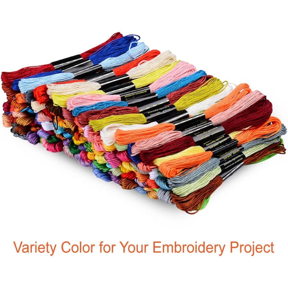 Dsseng 100-color cross-stitch set with bamboo stretch embroidery thread gold tail needle Skeins Cross Stitch