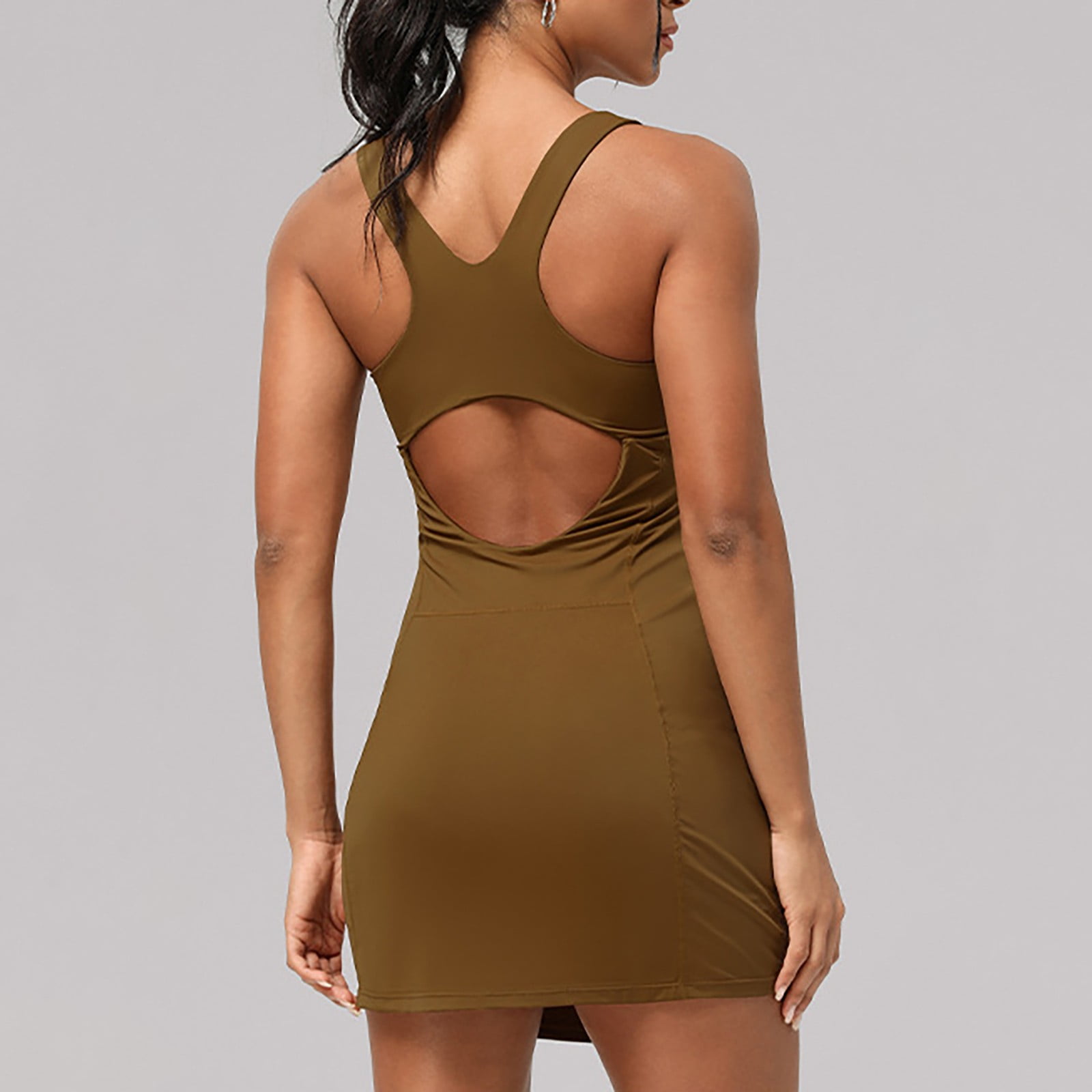 Tennis Dress Golf Dresses for Women Square Neck Quick Drying Moisture Wicking Padded Workout Dress Athletic Dresses