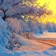 thumbnail image 1 of Kit de pintura por números sobre lienzo, arte al óleo artesanal, imagen de paisaje de nieve al aire libre, 40x40cm, 1 of 9
