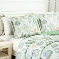 thumbnail image 3 of Chezmoi Collection Gregory 3-Piece Southwestern Serene Desert Quilt Set, Green Blue Cactus Succulent Plant Printed Microfiber Lightweight Quilted Bedspread Set, King (118" x 95"), 3 of 9