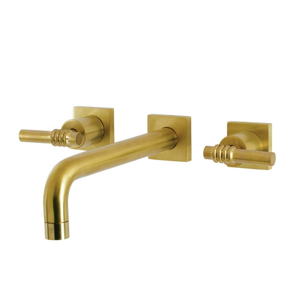 Kingston Brass KS6027ML Milano Two-Handle Wall Mount Roman Tub Faucet, Brushed Brass