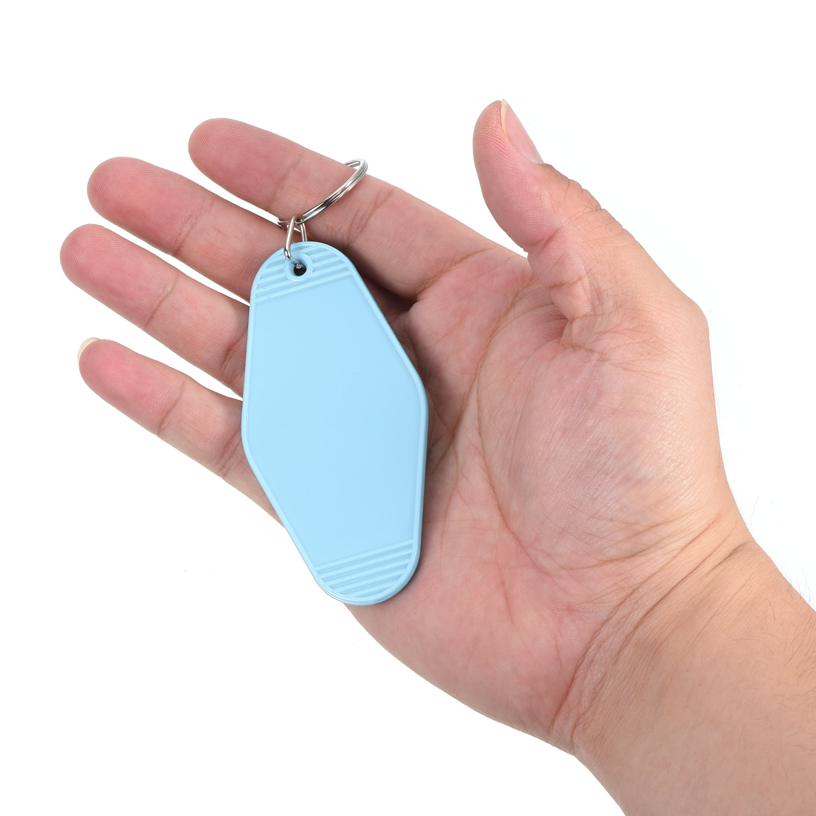 Uxcell Vintage Motel Keychain Blank Hotel Keychain Rhombus Retro Key Tags Sky Blue