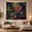 Monstera Jungle, variant on Tropical Hibiscus and Leaves Tapestry Wall Hanging