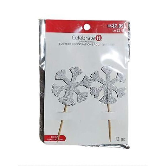 Celebrate it Christmas Topper Decoration 12 pc Snowflake