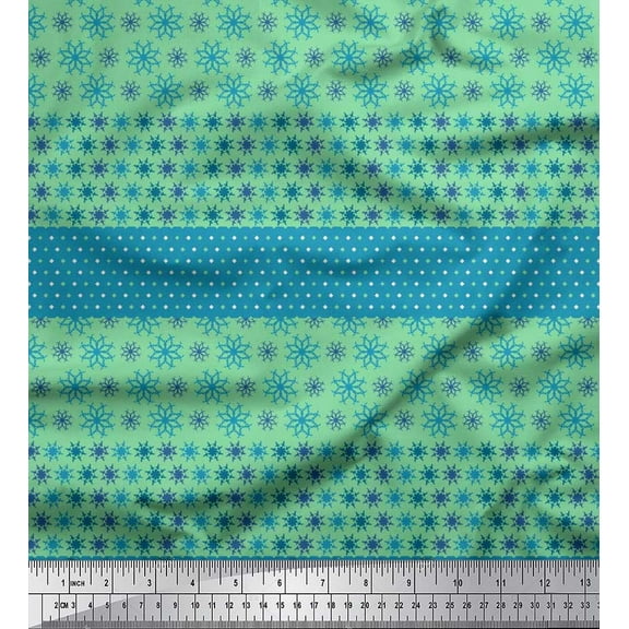 Soimoi Cotton Duck Fabric Diamond Shape & Floral Artistic Print Fabric by Yard 42 Inch Wide