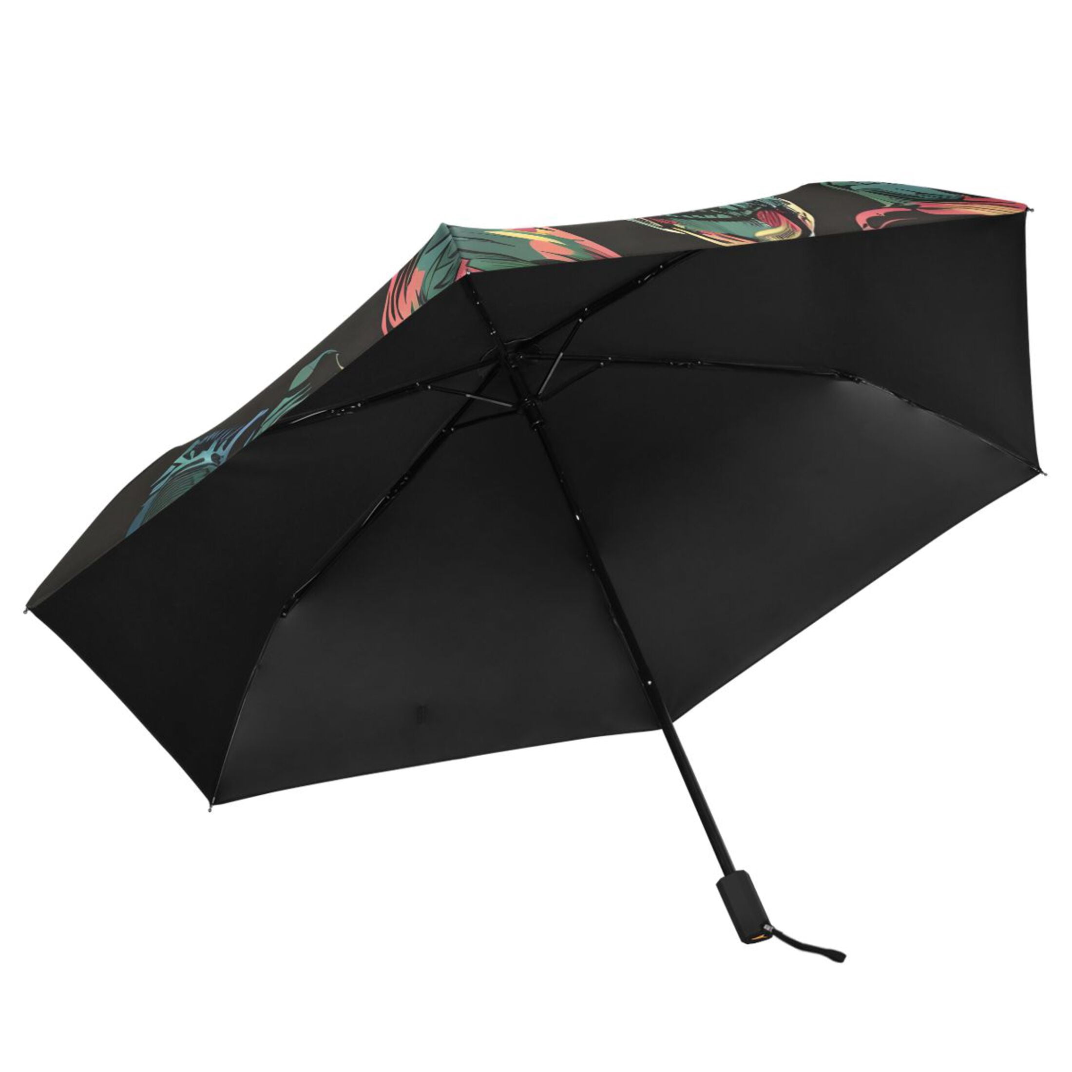 ALAZA Magic Skulls UPF 50+ Compact Folding Umbrella for Rain Travel Umbrella Packable