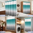thumbnail image 5 of No Hook Shower Curtain,Teal Grey Ombre Waterproof Shower Curtains for Bathroom,Turquoise Gradient Modern Abstract Art Bathroom Curtain with Mesh Top Window for Home Hotel Bathtub,Small Stall 36"x72", 5 of 9