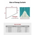 thumbnail image 6 of Teal Swag Valances for Windows, Turquoise Pure Teal Rod Pocket Sheer Valances for Large Windows, Swag Toppers Light Filtering for Kitchen Living Room 2 Panels 36''x45'', 6 of 6