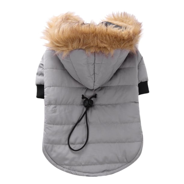 Chaqueta para perro Gloria con capucha a prueba de frío gris Talla M