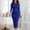 Blue, variant on Women's Long Sleeve Dress, Round Neck Bodycon Midi Dress, Soft Milk Silk Fabric for Casual and Daily Wear