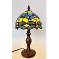thumbnail image 1 of Lampe de Table en Verre de Style Tiffany à Base Marron Multicolore, 1 of 1