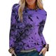 thumbnail image 2 of Camiseta de moda Sexy informal de Halloween para mujer, camiseta estampada de manga larga con cuello redondo y fruncido, blusa, Tops Pompotops FGAJ8138, 2 of 5