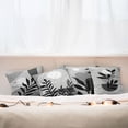 thumbnail image 4 of Minimal Throw Pillow Cushion Case Pack of 4, Modern Style Leaf Branch and Geometric Abstract Details Contemporary, Modern Accent Double-Sided Digital Printing, 18", Pale Grey and Dimgray, 4 of 6