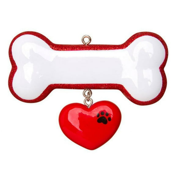 Dog Bone with Ribbon Personalized Christmas Ornament DO-IT-YOURSELF