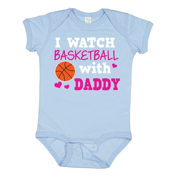 Inktastic I Watch Basketball with Daddy Boys or Girls Baby Bodysuit