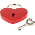 thumbnail image 2 of 2 pcs small metal heart padlock with key mini lock, red, 2 of 3