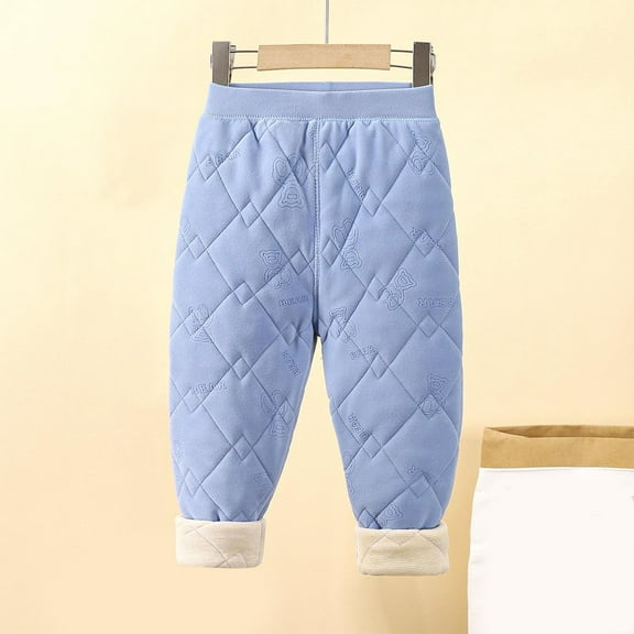 LUNARKAOY Kids' Winter Thermal Pants for School Uniforms – Triple-Layer Fleece-Lined & Thickened (Boys/Girls)