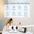 thumbnail image 2 of HelloBaby Monitor para bebés de 5 pulgadas con batería de 26 horas, 2 cámaras con zoom panorámico, inclinación y zoom, monitor para bebés con audio y video de alcance de 1000 pies, sin WiFi, VOX, visi, 2 of 5