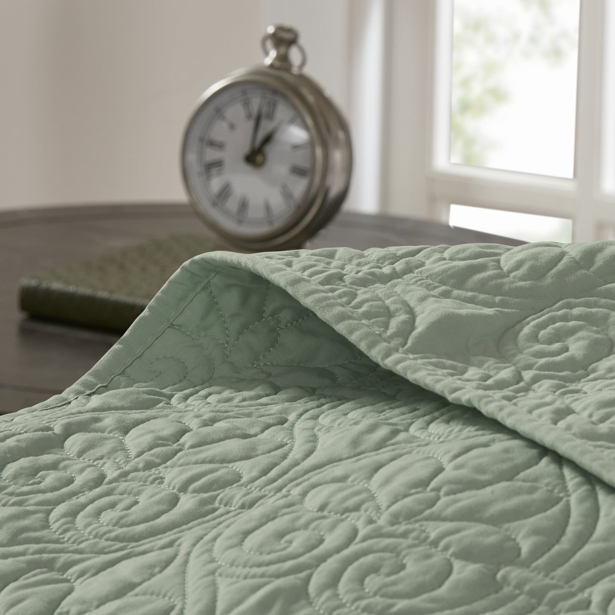 Madison Park Full/Queen Quebec 3-Piece Reversible Quilt Set, Seafoam