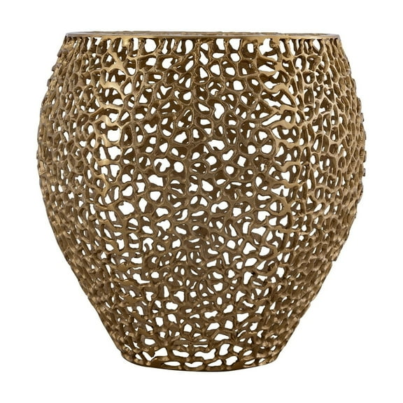 ET3403-18 Modern Style End Table made with Aluminium Casted in Gold Color