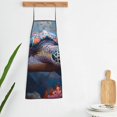 thumbnail image 5 of Naloa 1Pack Adjustable Bib Apron Waterdrop Resistant Cooking Kitchen Aprons for Women Men Chef, Underwater Lazy Turtle Print, 5 of 5