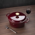 thumbnail image 4 of Mainstays 4.75 qt Enameled Cast Iron Dutch Oven with Lid, Merlot Red, 4 of 6