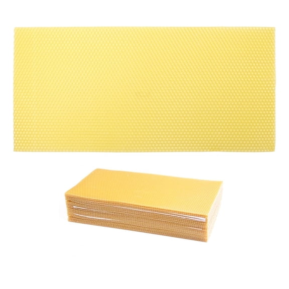 30-Piece Natural Beeswax Sheets, Beehive Wax Foundation Sheets for Beekeeping & Candle Making, 1 Set