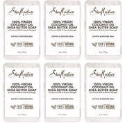 SheaMoisture Shea Butter Body Wash Bar Soap, Cleansing Skin Care to Soften & Restore, 100% Virgin Coconut Oil with Coconut Milk, Shea Butter & Acacia Senegal, 8 Oz Bar - 6 pack