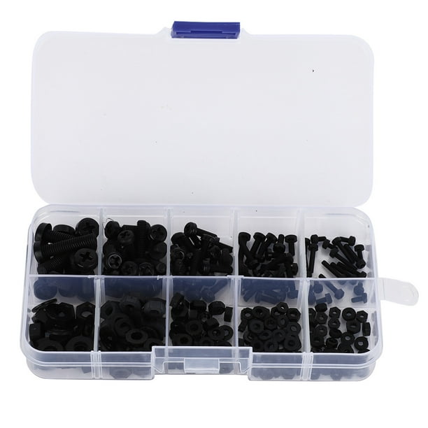 Tornillos, 270 piezas/caja M2/M2.5/M3/M4/M5 Tornillos de nailon Arandela de nailon fiel a su promesa