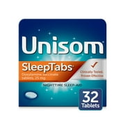 Unisom SleepTabs Doxylamine Succinate Sleeping Pills, Nighttime Sleep Aid, 25 mg, 32 Tablets