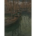 thumbnail image 2 of Charles Fromuth 19x24 Gold Ornate Framed and Double Matted Museum Art Print Titled - A Dock Harmony-Fishing Boats (1897), 2 of 4