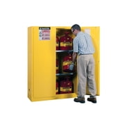 Justrite Flammable Liquid Cabinet 43 x 18 x 44 - 2 x Front Open Door(s) - Fire Resistant - Yellow - Steel