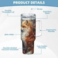 thumbnail image 5 of Vsdgher Romantic Flower Fox Couple Pattern 40 oz Tumbler with Handle and Straw Lid | Insulated Cup Reusable Stainless Steel Water Bottle Travel Mug | Gifts for Women Men Him Her, 5 of 8