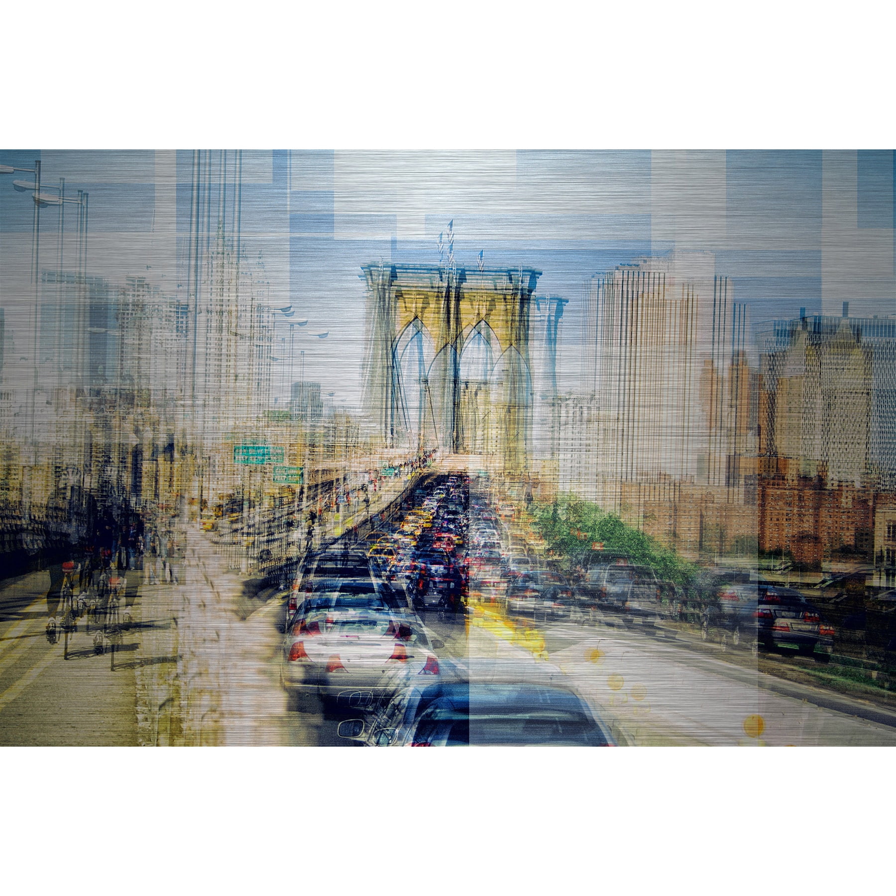 "Passengers in Flux" Painting Print on Brushed Aluminum
