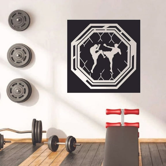 Mixed Martial Arts UFC Boxing Training Gear Fighting MMA Vinyl Wall Art Decal Home Decor Sticker Vinyl Decoration Size (20x20 inch)