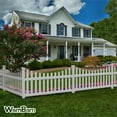 thumbnail image 2 of 3.5ft H x 6ft W (1 Panel + 1 Post) No Dig WamBam All American Scallop Top Fence Kit, White Vinyl Picket Fence, Easy Install Outdoor Fence for Backyard or Patio, DIY Decorative Fencing, ZP19041, 2 of 7