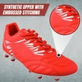 thumbnail image 2 of Vizari Valencia FG Soccer Cleats for Men and Women | Wide Fit Football Shoes with TPU Studs - RED/WHITE, 10.5, 2 of 7