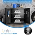 thumbnail image 5 of Metal Storage Cabinet with Pegboard, Lockable Rolling Steel Cabinet with 2 Adjustable Shelves & Door for Garage, Office, Kitchen, Black, 5 of 8