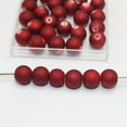 thumbnail image 6 of U8MO 100 Matte Red Metallic Luster Round Beads 10mm Rubber Coated DIY Bracelet Beads, 6 of 6