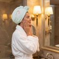 thumbnail image 2 of Striped Cotton Hair Towel Wrap for Women – Anti-Frizz Super Absorbent Quick Drying Hair Turban for Wet Hair Green, 2 of 6