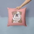thumbnail image 2 of Dog Face Checkerboard Design Fabric Decorative Pillow, 2 of 4
