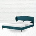thumbnail image 5 of Rustic Manor Eloisa Linen Upholstered Platform Bed King Size, Navy, 5 of 8