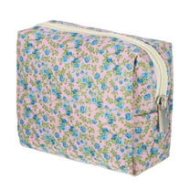 1 Pc Women Portable Peony Cosmetic Bag for Vacation Business Travel Light Pink Polyester