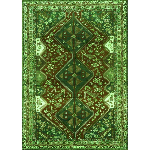Ahgly Company Indoor Rectangle Persian Green Traditional Area Rugs, 6' x 9'