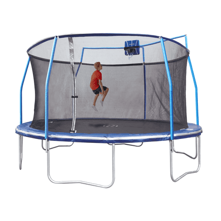 Bounce Pro 15  Trampoline  Basketball Hoop  Steelflex Enclosure  Blue (Box 2 of 2) [209437311]