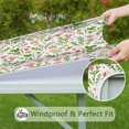 thumbnail image 6 of Square Tablecloth with Elastic Edges 36 * 36 Inch Pioneer Waterproof Red Pink Flowers Leaf Table Cover Washable Indoor and Outdoor for Party Kitchen Dinner Banquet Patio Picnic, 6 of 6
