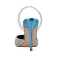 thumbnail image 5 of Nine West Fabry 5 Blue Multi Pointed Toe Slip On Stiletto Heel Formal Dress Pump (Blue Multi, 9.5), 5 of 5