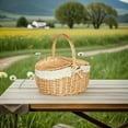 thumbnail image 4 of HONMEET Lidded Storage Basket Wicker Basket with Lid Light Brown Rectangular 1Pcs, 4 of 8
